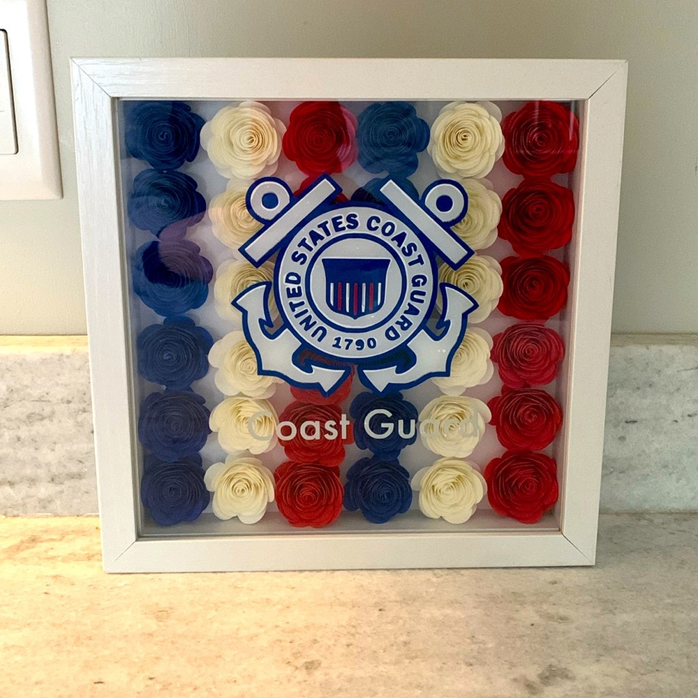 Coast Guard 3d roses shadow box